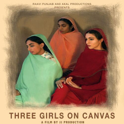 Unknown Three Girls on Canvas